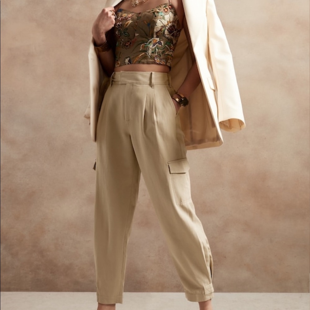 COPY - COPY - Banana Republic tencel linen cargo pants.